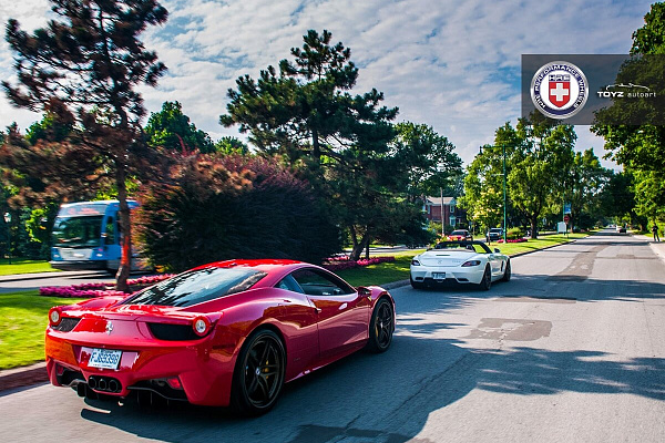 Фото дисков HRE S107 Сатиновая бронза на Ferrari 458
