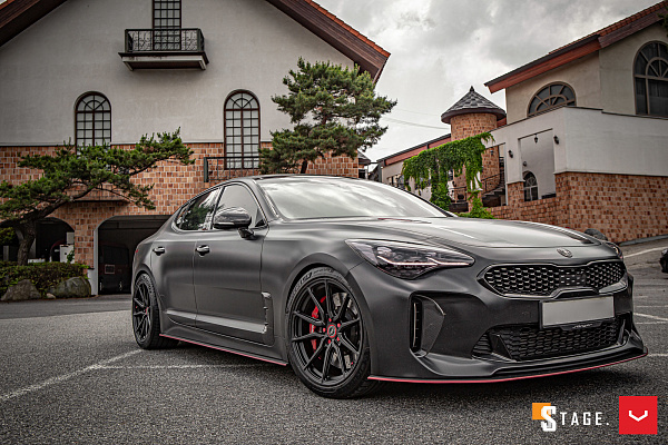 Фото дисков Vossen HF-3 Черный сатин на Kia Stinger