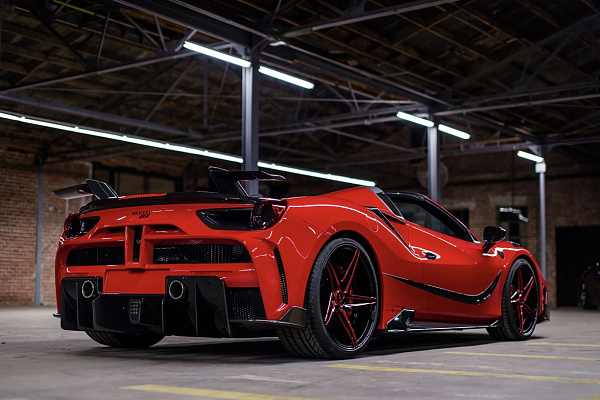 Фото дисков Savini SV71 Красный глянец на Ferrari 488