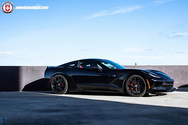 Фото дисков HRE P101 Черный глянец на Chevrolet Corvette C7