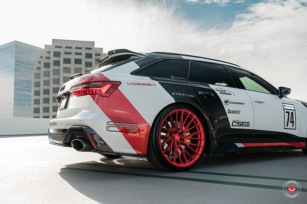 Фото дисков Vossen EVO-6TR Красный сатин на Audi A/RS 6 (C8)