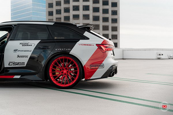Фото дисков Vossen EVO-6TR Красный сатин на Audi A/RS 6 (C8)