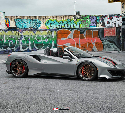 Фото дисков HRE S107SC на Ferrari 488