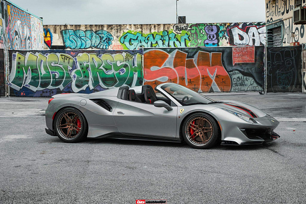 Фото дисков HRE S107SC Сатиновая бронза на Ferrari 488