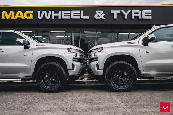 Фото дисков Vossen HF6-4 Черный глянец на Chevrolet Silverado IV