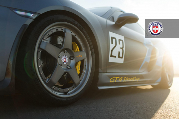 Фото дисков HRE C105 Матовый графит на Porsche Cayman II