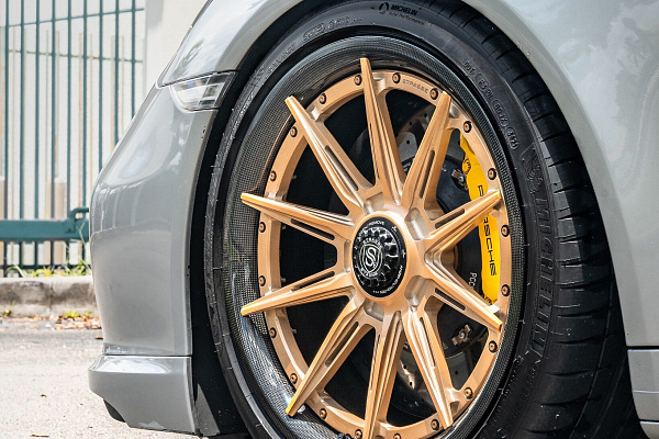 Фото дисков Strasse Wheels SV10-RS Performance Сатиновое золото на Porsche 911 VII