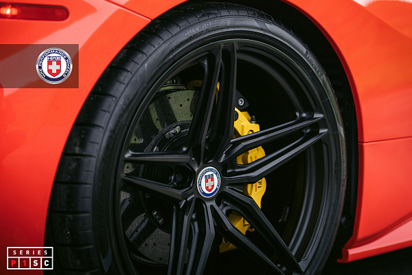 Фото дисков HRE P107SC Черный сатин на Ferrari 488