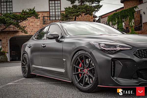 Фото дисков Vossen HF-3 Черный сатин на Kia Stinger