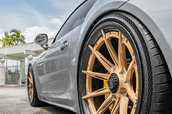 Фото дисков Strasse Wheels SV10-RS Performance Сатиновое золото на Porsche 911 VII