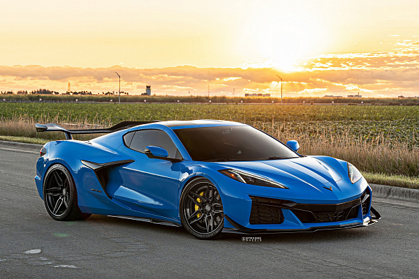 Фото дисков Strasse Wheels SV4-RS Deep Concave FS Черный сатин на Chevrolet Corvette C8