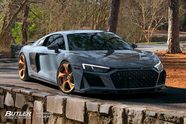Фото дисков HRE 522M Сатиновое темное золото на Audi R8 (4S)