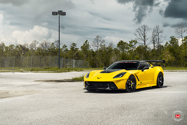 Фото дисков Vossen S17-03 (3-Piece) Черный сатин на Chevrolet Corvette C7