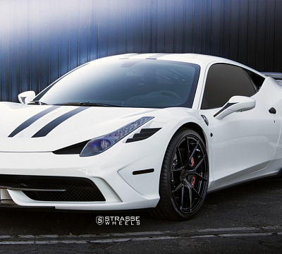 Фото дисков Strasse Wheels SM5R Deep Concave Monoblock на Ferrari 458