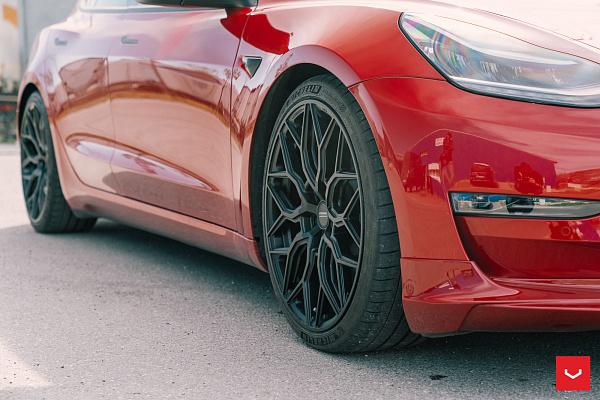 Фото дисков Vossen HF-2 Черный сатин на Tesla Model 3