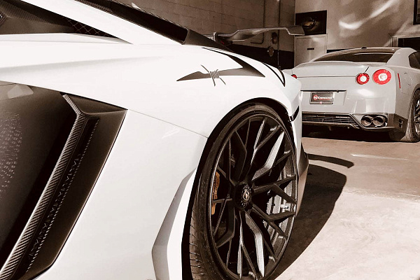 Фото дисков Brixton Forged PF10 Черный матовый на Lamborghini Aventador