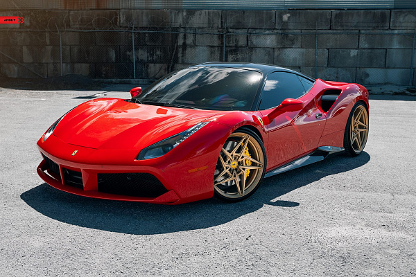 Фото дисков Anrky S1-X3 Сатиновое золото на Ferrari 488