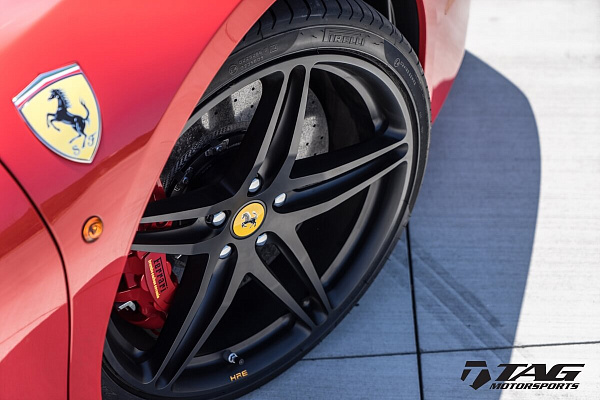 Фото дисков HRE P107 Черный сатин на Ferrari 488