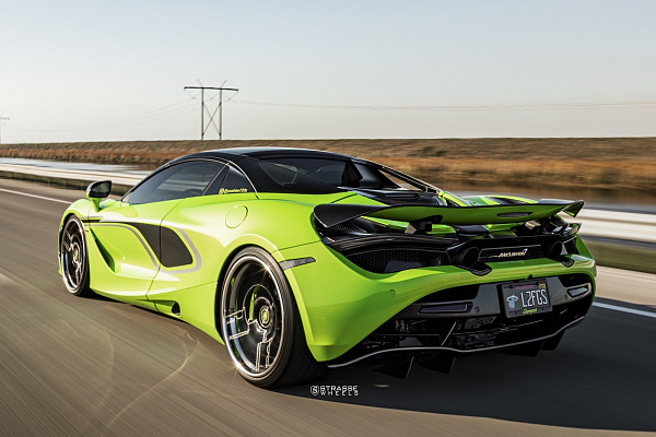 Фото дисков Strasse Wheels SV10M Deep Concave FS Черный глянец на McLaren 720S