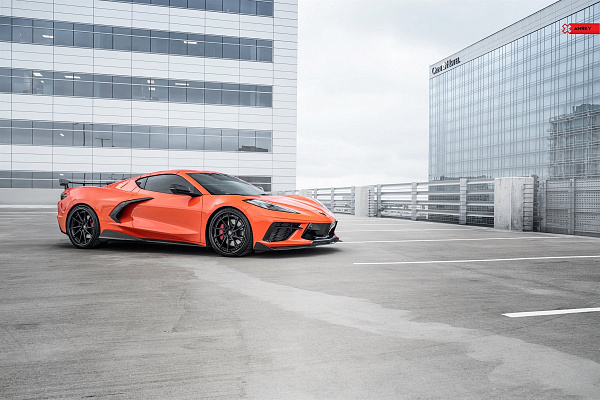 Фото дисков Anrky AN33 Черный сатин на Chevrolet Corvette C8