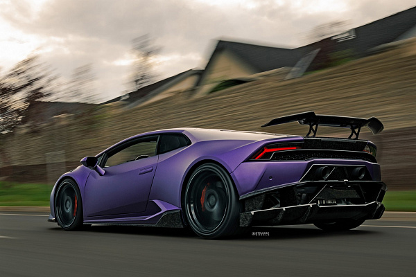 Фото дисков Strasse Wheels SV15T Deep Concave FS Черный матовый на Lamborghini Huracan