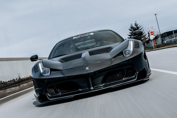 Фото дисков Brixton Forged PF7 Aerotech Черный сатин на Ferrari 458