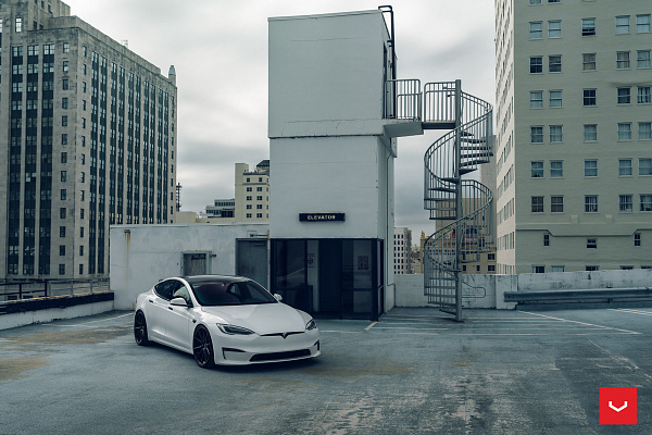 Фото дисков Vossen HF-3 Черный сатин на Tesla Model S