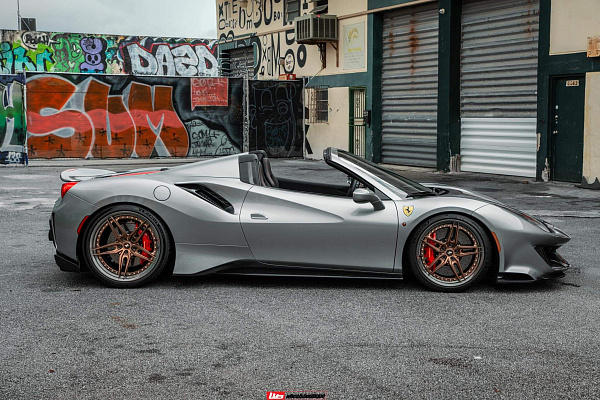 Фото дисков HRE S107SC Сатиновая бронза на Ferrari 488