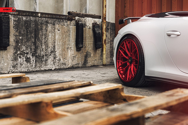 Фото дисков Anrky AN20 Красный сатин на Porsche 911 VII