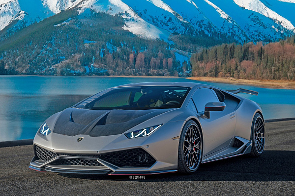 Фото дисков Strasse Wheels SV10M Deep Concave FS Черный сатин на Lamborghini Huracan