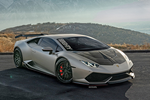 Фото дисков Strasse Wheels SV10M Deep Concave FS Черный сатин на Lamborghini Huracan