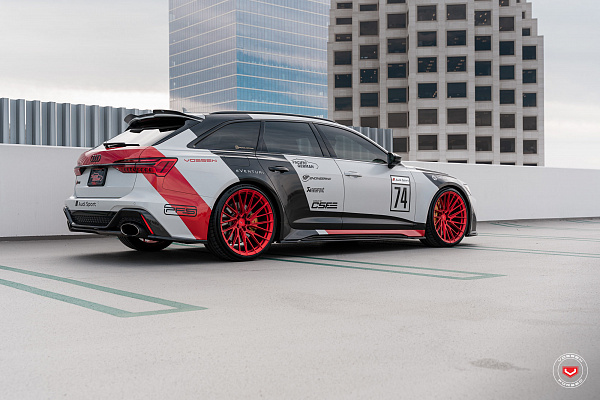 Фото дисков Vossen EVO-6TR Красный сатин на Audi A/RS 6 (C8)