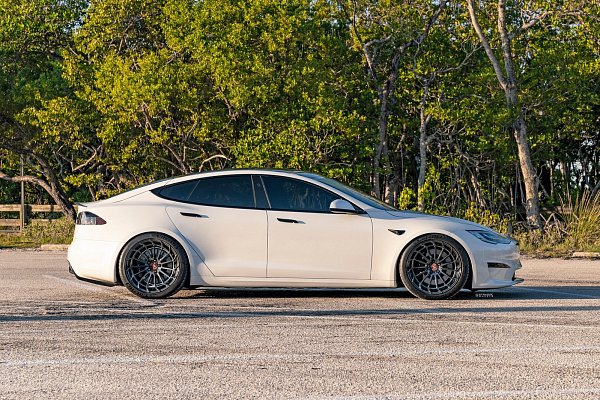 Фото дисков Strasse Wheels SV15FF Deep Concave Duoblock Черный глянец на Tesla Model S