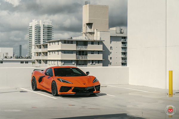 Фото дисков Vossen EVO-5 Черный сатин на Chevrolet Corvette C8