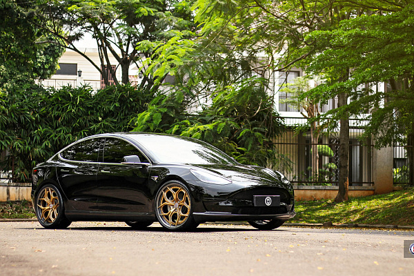 Фото дисков HRE S111SC Глянцевое золото на Tesla Model 3
