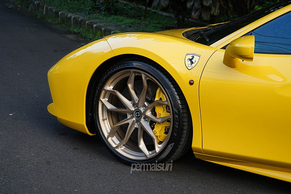 Фото дисков HRE P201 Сатиновая шампань на Ferrari 488