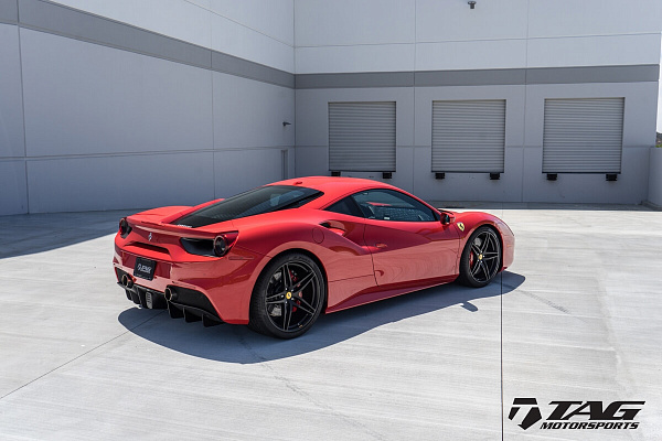 Фото дисков HRE P107 Черный сатин на Ferrari 488