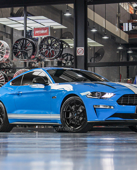 Фото дисков HF-5 Черный сатин на Ford Mustang VI