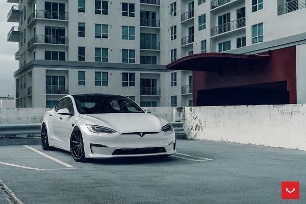 Фото дисков Vossen HF-3 Черный сатин на Tesla Model S