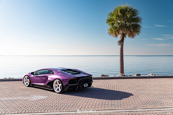 Фото дисков Anrky RS5.3 Белый глянец на Lamborghini Aventador