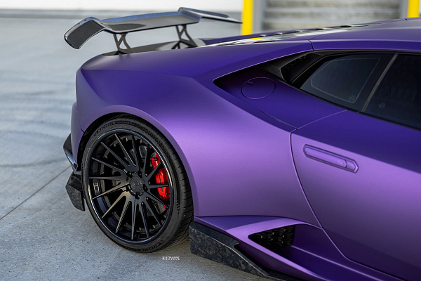 Фото дисков Strasse Wheels SV15T Deep Concave FS Черный матовый на Lamborghini Huracan