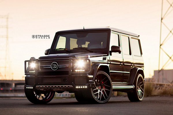 Фото дисков Strasse Wheels SM7T Deep Concave Черный сатин на Mercedes-Benz G-Class II