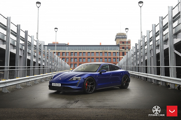 Фото дисков Vossen HF-5 Черный сатин на Porsche Taycan I