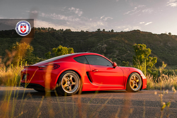 Фото дисков HRE 527 Глянцевое темное золото на Porsche Cayman II