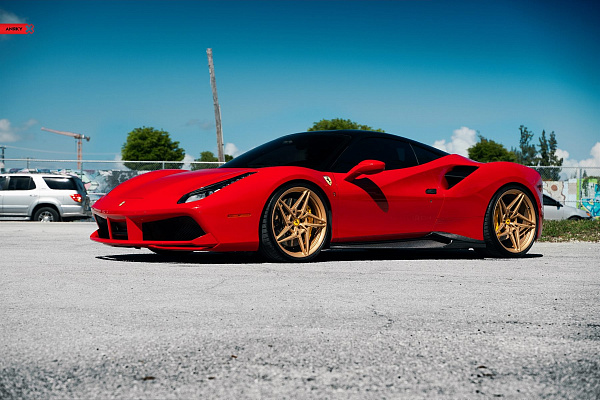 Фото дисков Anrky S1-X3 Сатиновое золото на Ferrari 488