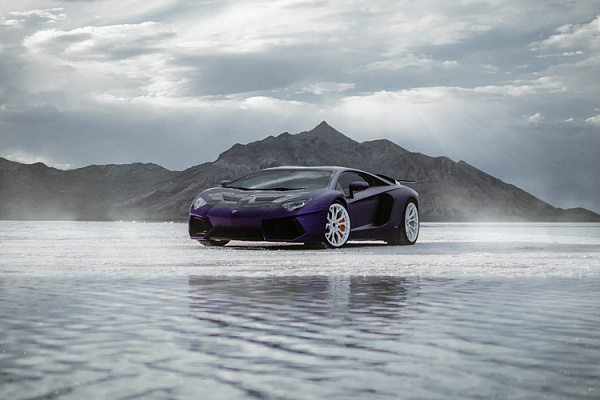 Фото дисков Brixton Forged PF10 Белый глянец на Lamborghini Aventador