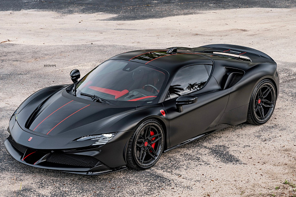 Фото дисков Strasse Wheels SV4-RS Deep Concave FS Черный сатин на Ferrari SF90