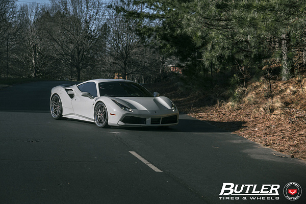 Фото дисков Vossen M-X1 (3-Piece) Сатиновый темный лак на Ferrari 488