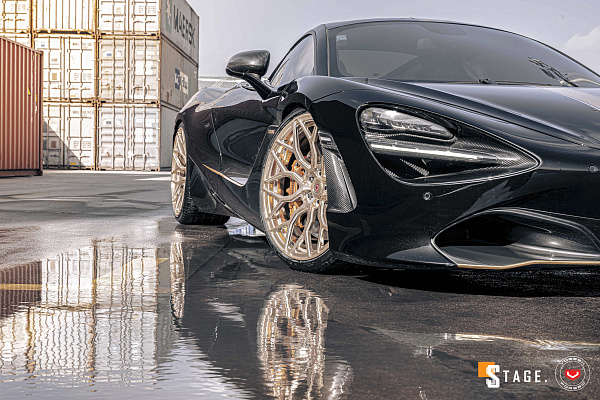 Фото дисков Vossen S17-01 Глянцевое золото на McLaren 720S