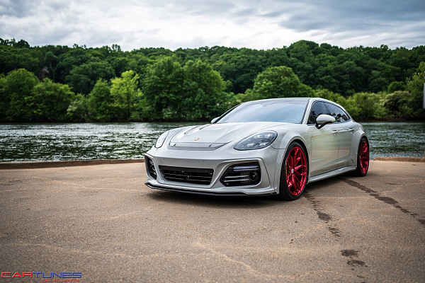 Фото дисков HRE P201 Красный глянец на Porsche Panamera II